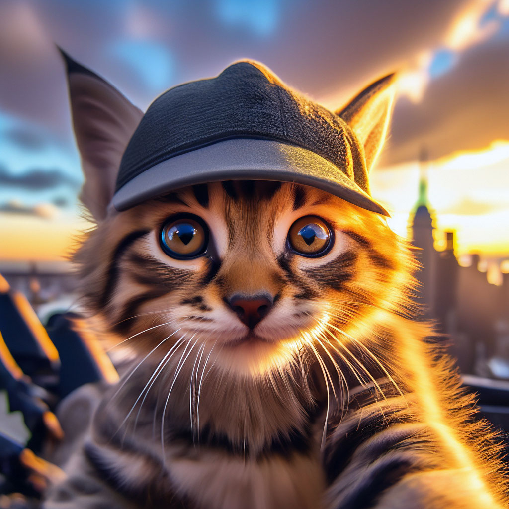 Кот в кепке