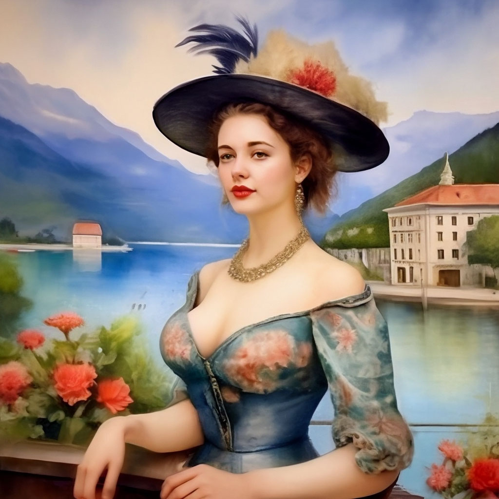 Красивая женщина. курорт 19 века. мин…» — создано в Шедевруме