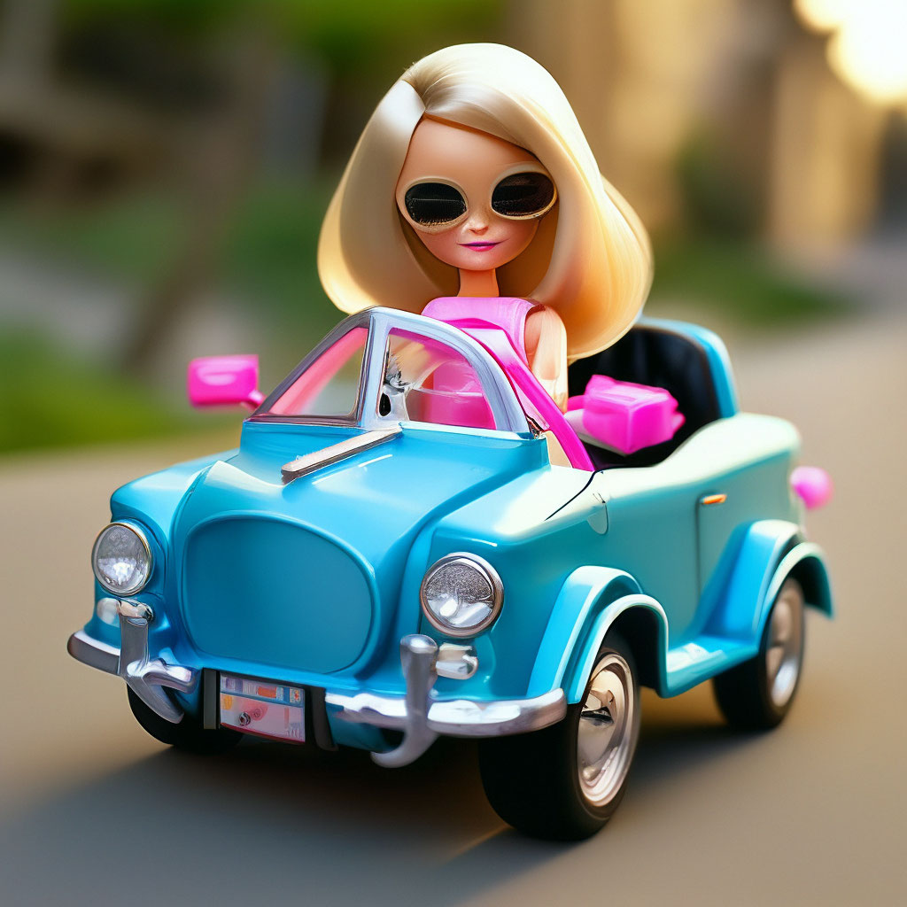 Barbie doll car cartoon on sale