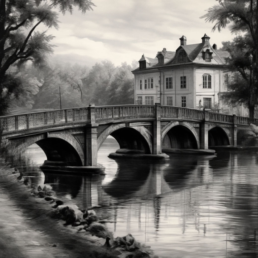 Берег реки черно белый рисунок (33 фото) » Рисунки для срисовки и не только