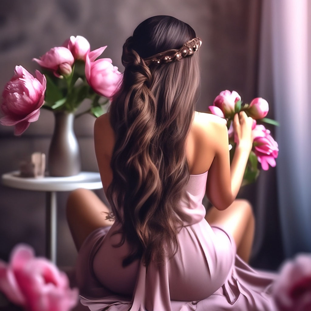 Девушка с цветами со спины - 83 фото - смотреть онлайн